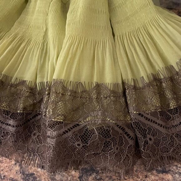 A'reve Womens Skirt Size M Fairycore Lace Sheer Smock Western Goblincore girly - Picture 4 of 7